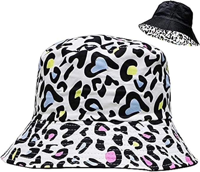 Sun Hat with Leopard Print
