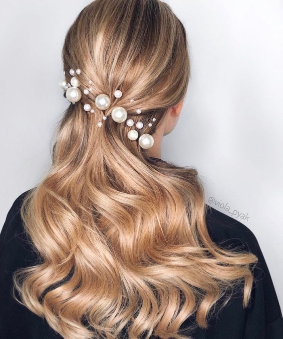 hairstyle with pearls