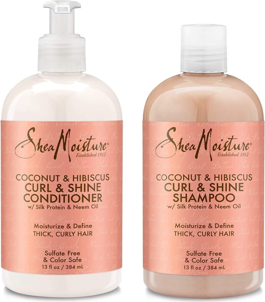 SheaMoisture Coconut & Hibiscus Curl & Shine Shampoo and Conditioner
