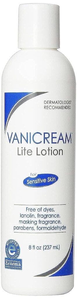 Vanicream lite skin care lotion is a face, hands and body lotion specially formulated to moisturize dry skin.
