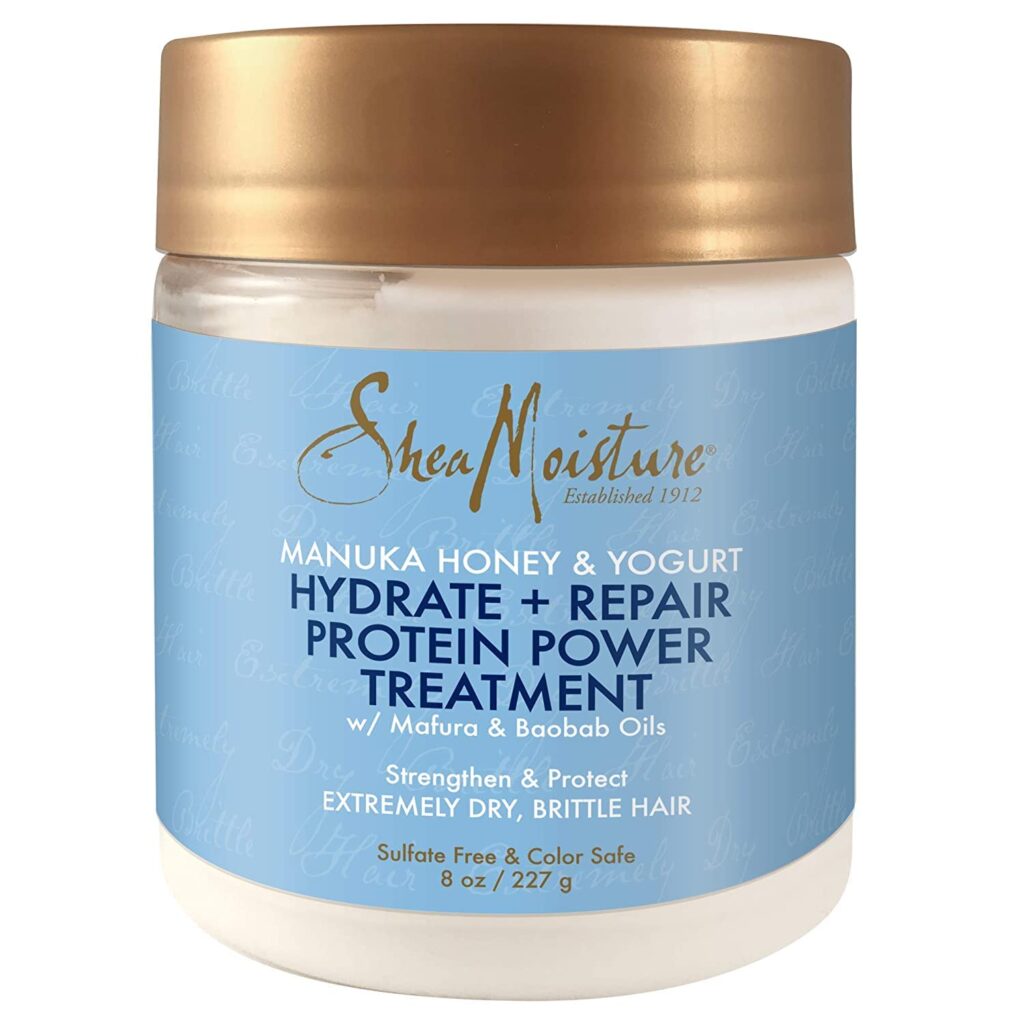 SheaMoisture Hair Mask - Manuka Honey & Yogurt, Hydrate + Repair Protein Power Treatment, Hair Treatment for Dry, Damaged Hair Care with Organic Shea Butter & Castor Oil for Hair