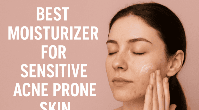 Best Moisturizer for Sensitive Acne Prone Skin: Honest Reviews & Tips Young woman applying moisturizer on acne-prone sensitive skin, demonstrating skincare routine